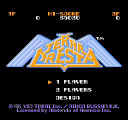 Terra Cresta title screen for Famicom